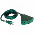 16AWG Indoor/Outdoor  3 Outlet Extension Cord with Waterproof Safety Cover 25 Feet - Green